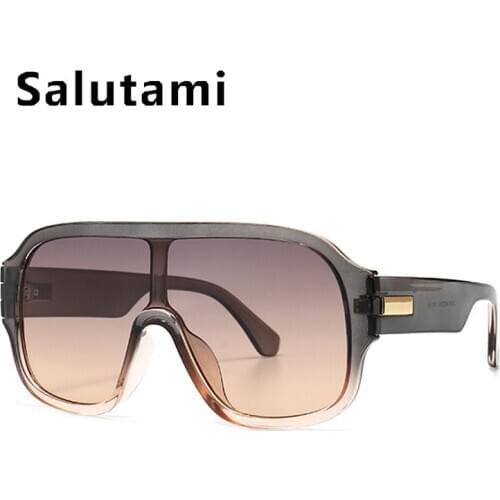 2020 Luxury Brand Sunglasses For Men Vintage One Piece Shield Gradient Frame Sun Glasses Women Chic Oversized Gray Blue Shades