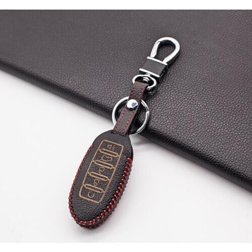 Stylish Leather Key Case Cover For Nissan Rouge/Maxima/Altima/Sentra/Murano For Infiniti EX G37 FX Q60 QX50 QX70 5 Buttons