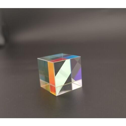 Color Prism 6-sided Light Cube 20mm Rainbow Glass Square Prisms Optical K9 Lens Experiment Instrument Student Teaching Tool
