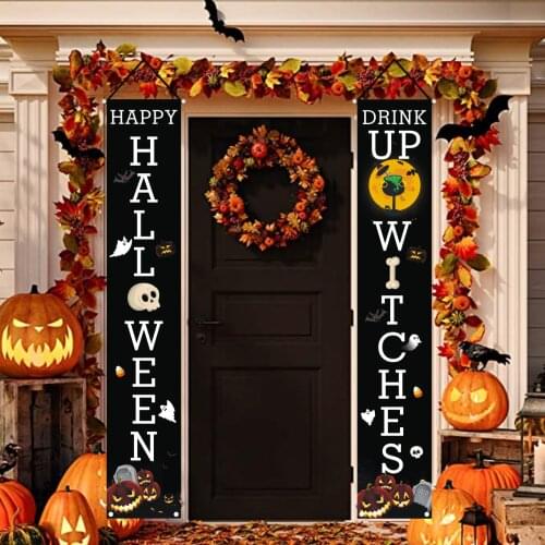 Halloween Door Decorations Couplet Outdoor Hanging Door Union Party Decoration Curtain Couplet Halloween Festival Supplies