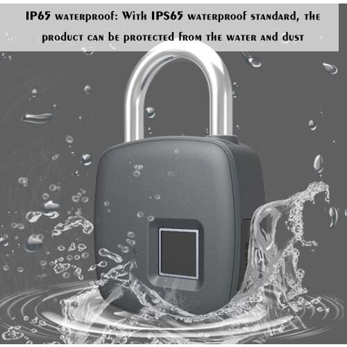 Smart Fingerprint Padlock Safe USB Charging Rechargeable Waterproof Door Lock