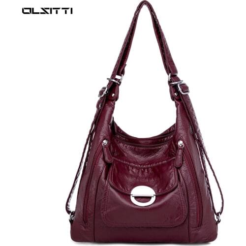 Spring New Luxury Multi-function Fashion Shoulder Bags for Women 2021 Large Capacity Pu Leather Double Zipper Handbag Sac Epaule