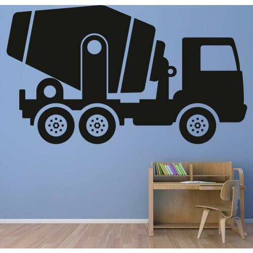 Mixer Truck Construction Lorry Wall Decal Boys Children Room Vinyl Wall Sticker for Bedroom Modern Home Decor Art Pattern W112