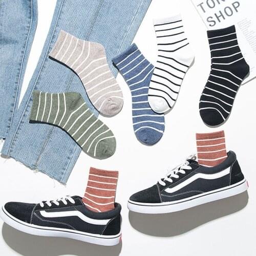 Striped skateboard couple Breathable cotton socks calcetines mujer korean street style sock skarpetki damskie meias esportivas