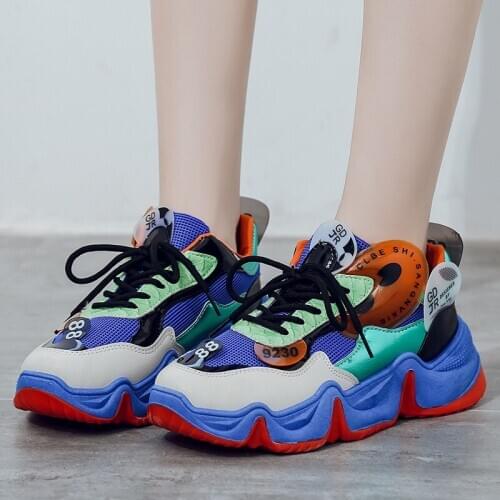 Women Fashion Sneakers 2020 Autumn Luxury Vulcanized Shoes Woman Platform Casual Shoes Chunky Sneaker Ladies Trainers Size 42