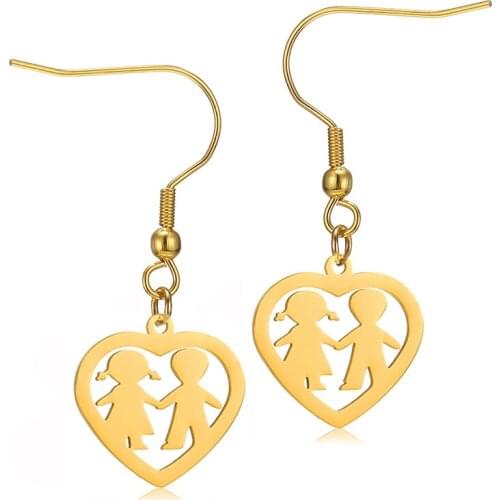 Heart shaped earrings girl boy shape earrings Woman earring Hanging earrings Womens stainless steel jewelry earrings 2021 trend