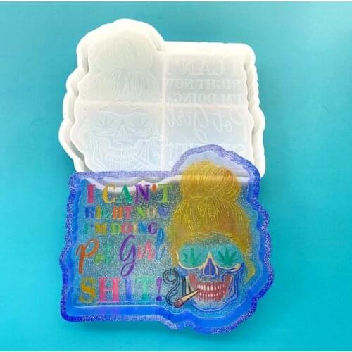 1 Pc Skull Makeup Box Epoxy Resin Mold Fruit Tray Jewelry Holder Casting Silicone Mould DIY Crafts Ornaments Making Tool