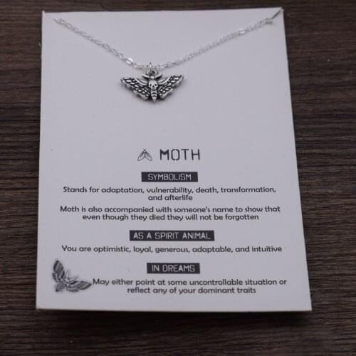 1pcs tiny deaths head moth necklace butterfly insect