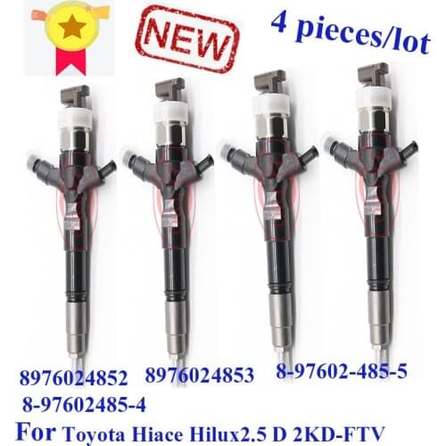 4pc/Lot 8-97602-485-5 8-97602485-4 High Quality Injector 8976024852 8976024853 for Toyota Hilux Hiace2.5 d 2KD-FTV, D-4D