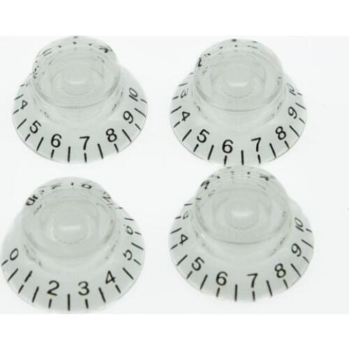 4x Transparent LP Control Knobs Clear Speed Top Hat Bell Knobs Fits LP
