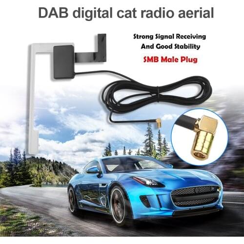 Kebidumei Digital DAB Active Antenna for Radio TV Receiver Box Digital Auto Radio Aerial Antenna Cable DAB Antenna SMB Car Kit