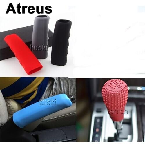 Atreus Silicone Non-slip Car Hand Brake Gears Shift Knob Cover For Lexus Honda Civic Opel astra h j Mazda 3 6 Kia Rio Ceed Volvo