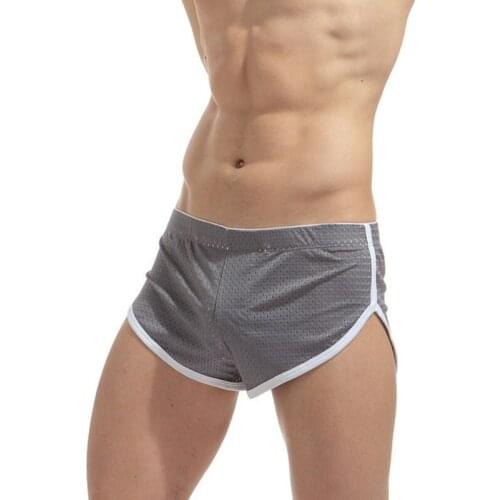 Mens Boxers Ice Silk Breathable Boxer Running Trunks Shorts Beach Sexy Homme Underpants Solid Color Comfortable Male Underwear