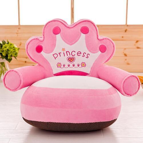 Cartoon Crown Design Baby Sofa Support Cover Washable Toddlers Learning To Sit Plush Chair Seat Case without Filler Baby Care