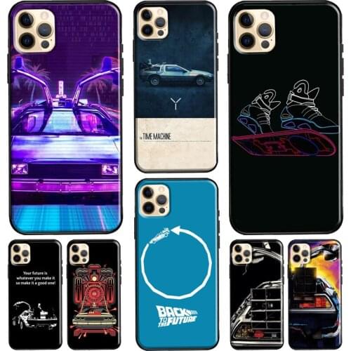Back To The Future Time Machine Silicone Case For iPhone XR X XS Max 5S 6S 7 8 Plus SE 2020 11 12 Pro Max Phone Cover