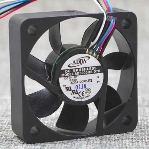 FOR ADDA xixi AD5005HB-D7B 5015 5V 0.30A 5CM 4-wire PWM chassis cooling support