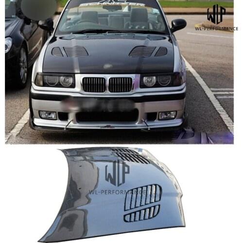 E36 High Quality Carbon Fiber Front Engine Hood Bonnets Engine Covers Car Styling For BMW 3 Series E36 M3 Style Body kit
