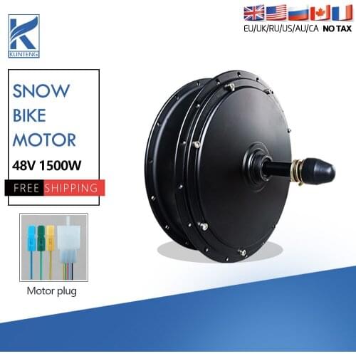 Ebike Snow Motor 48V 1500W 170mm Rear Wheel Brushless Gearless Electric Bike Bicycle Hub Motor for Ebike Conversion Kit