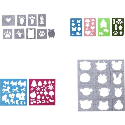 Colorful Felt Needle Felting Molds DIY Felt Template Stencil Applique Handcraft Woolen Felting Starter Making Tools Sewing Tool