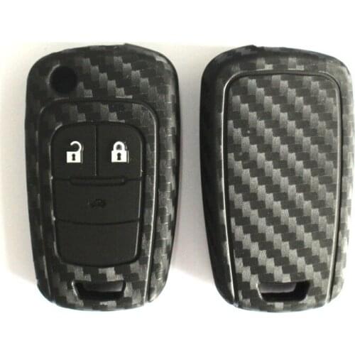 Carbon Car Key Bag Case For Buick For Chevrolet Cruze Aveo Lova Sail For Opel Astra Corsa Meriva Zafira Antara J Silicone Cover
