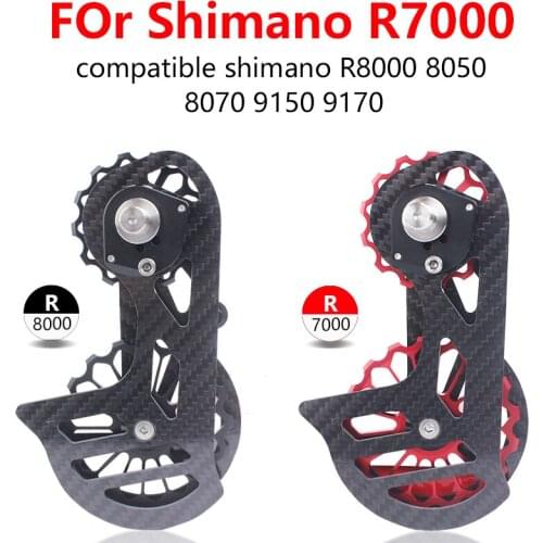 Bicycle carbon fiber ceramic rear derailleur 17T pulley Guide Wheel for Shimano 6800 R7000 R8000 R9100 R9000 bicycle accessories