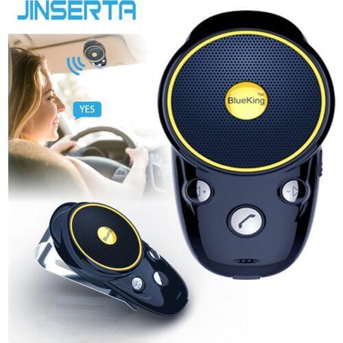 JINSERTA Bluetooth Handsfree Car Kit Wireless Bluetooth Speaker Phone MP3 Music Player Sun Visor Clip Speakerphone Rechargeable