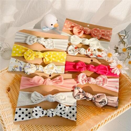 3pcs Cute Bow Baby Girls Elastic Bow Headband Girl Nylon Head Bands Turban Headbands Hairband Kids Baby Hair Accessories Newborn