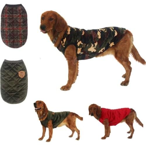 Large Pet Dog Jacket With Harness Winter Warm Dog Clothes For Labrador Waterproof Big Dog Coat Chihuahua French Bulldog Outfits