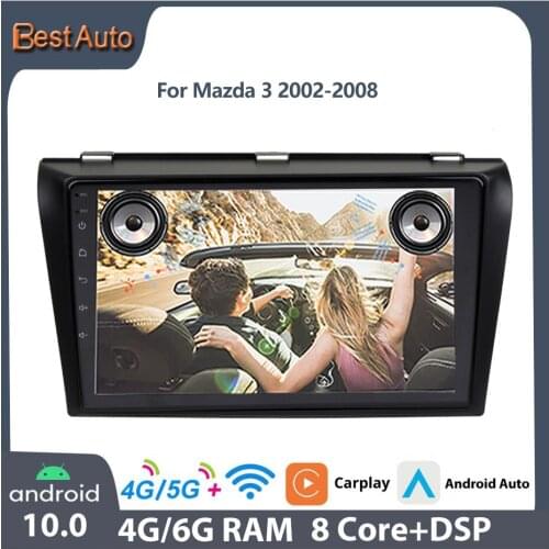 Sinosmart support 8 Core DSP 48EQ 2Din IPS/QLED 2.5D screen car gps multimedia radio navigation player for Mazda 3 2002-2008