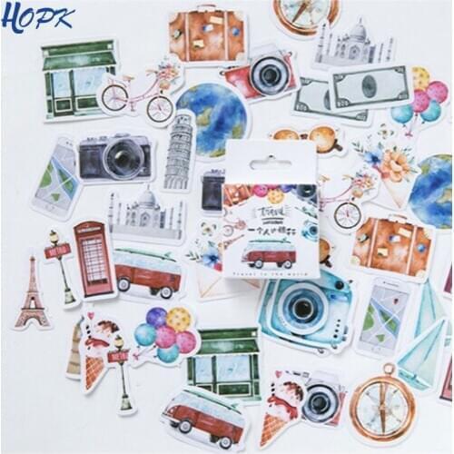 45pcs/Box One Person Travel Planner Stickers Cute Kawaii Green Plant Cactus Food Scrapbooking Stickers DIY Diary Stationery