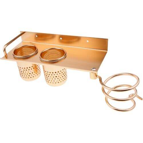 Wall Mount Hair Dryer Hanging Rack Organizer, Aluminum Hair Dryer Holder Aluminum Shelf Bathroom Accessories