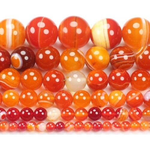Natural Orange Stripe Agates 4-16mm Round Beads 15inch ,Wholesale For DIY Jewellery Free Shipping