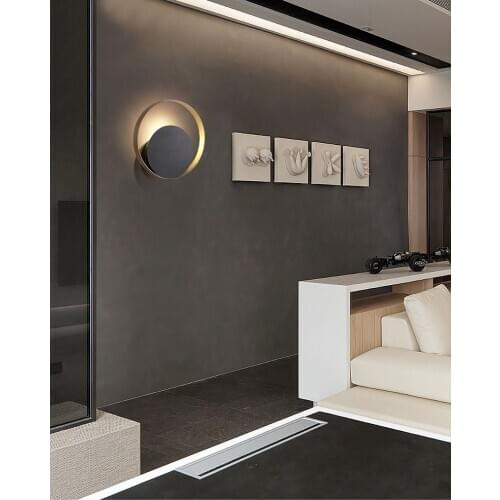 Nordic wall light creative personality living room modern minimalist round aisle bedroom bedside wall lamp