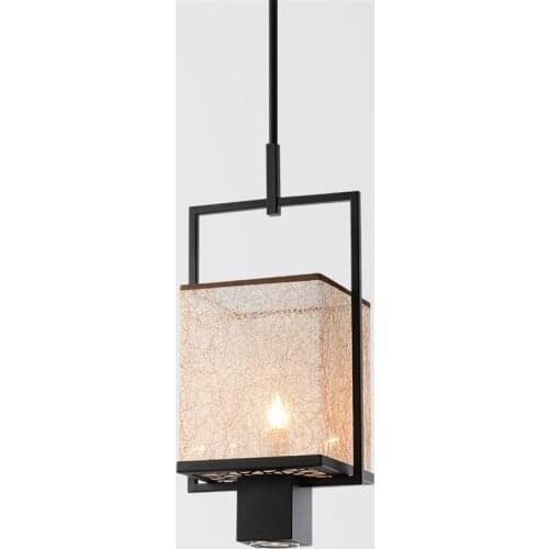 New Chinese fabric E27 pendant lights bedroom bedside living room aisle study lamps modern tea room Zen hanging lights fixtures