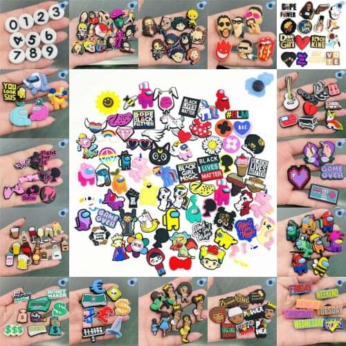Wholesale 50pcs Cartoon Animals Cartoon Kinds Of Type Garden Shoes Charms Buckle Clog Fit Wristbands Shoe Decorations Croc Jibz