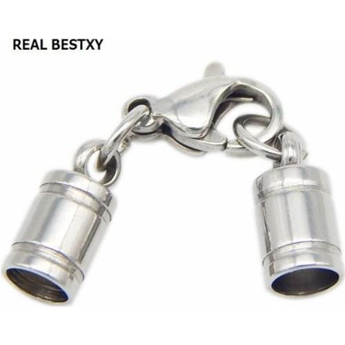 REAL BESTXY 50pc/lot Stainless Steel Lobster Clasps CHAINS Jewelry Findings DIY Necklace Bracelet Making Jewelry Accessories
