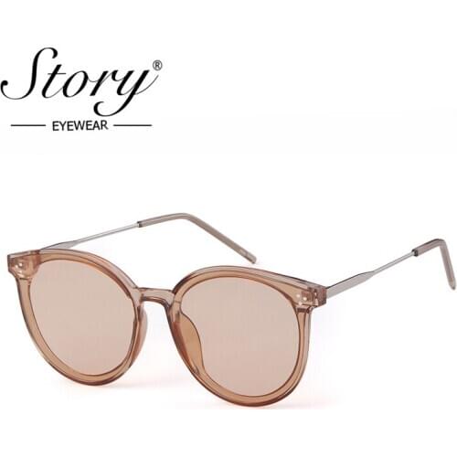 STORY fashion cat eye sunglasses women men 2019 luxury brand designer vintage black oversized sun glasses red shades UV400 86219