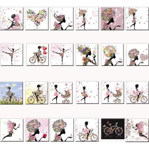 Modern Fashion Flower Girl Series Living Room Home Decorative Painting Flowers Elf Girls canvas art Wall Poster Print on Canvas