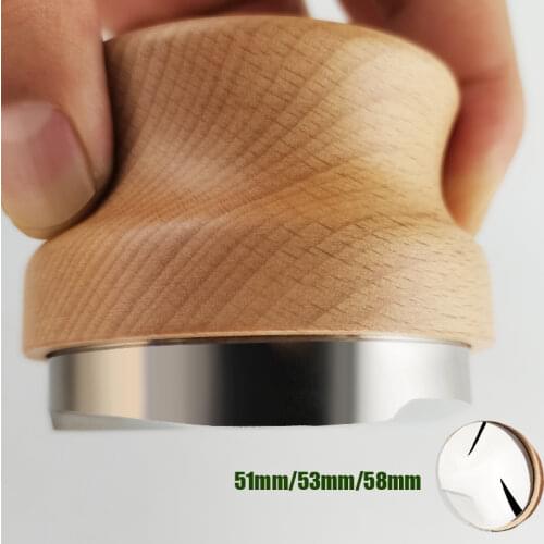 51MM Steel Base Chacate Preto Wood Handle Tamper Coffee Powder Hammer Customized Coffee Accessories