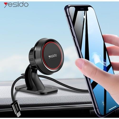 Yesido Magnetic Car Phone Holder For iPhone Samsung 360 Degree GPS Magnetic Mobile Phone Stand Air Vent Mount Car Holder & Cable