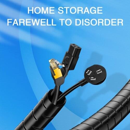10/16mm 2m Line Organizer Pipe Protection Spiral Wrap Winding Cable Wire Protector Cover Tube（with wire-finder