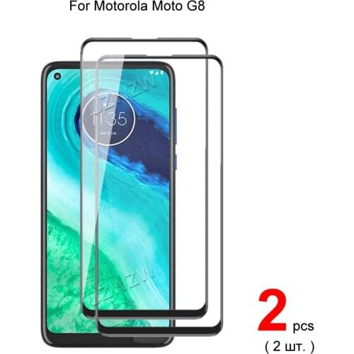 2pcs For Motorola Moto G8 Full Cover Tempered Glass Screen Protector Protective Glass Guard