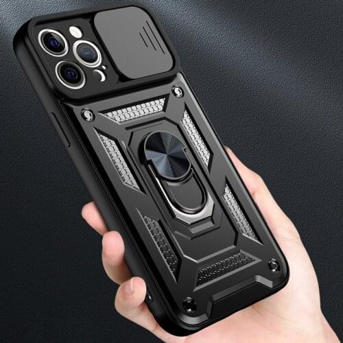 Slide Camera Lens Protect Phone Case for iPhone 11 12 Pro Max Mini XS Max XR X 7 8 Plus SE2 Military Grade Bumpers Armor Cover