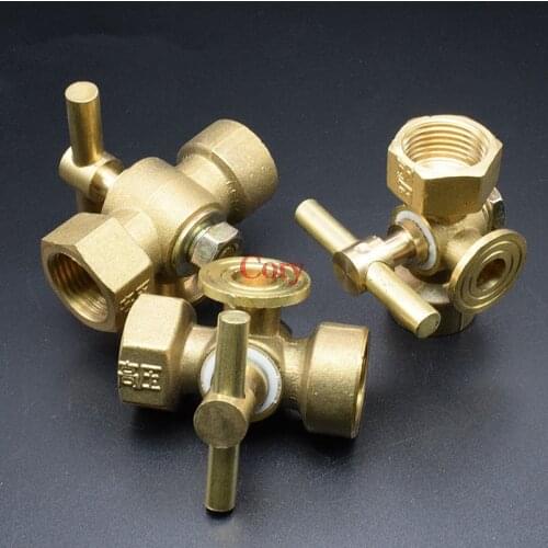 1PC 2/3 way plug valve stopcock valve Fitting brass For boiler threaded pressure gage plug valve Female-Female 1/2-M20x1.5