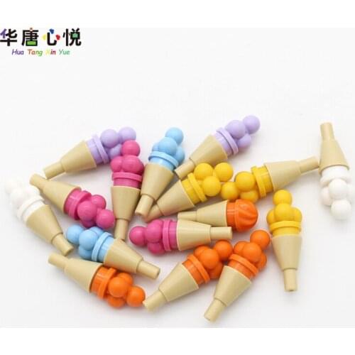 Friends Food Accessory Set Ice Cream Cone Tricolor 10PCS Building Block Educational Toy Gift Dessert Friend Assemble Model Parts