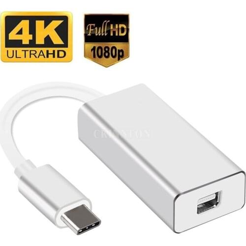 10Pcs/Lot 1080P Male to Female USB 3.1 Type C to Mini DP Display Port Adapter Cable for Apple New Macbook Monitor Projector