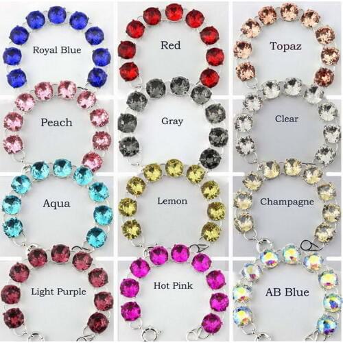 15mm Faceted Glass Crystals Classic Women Bracelets Shiny Crystals Dot Bracelets New Fashion Jewelry