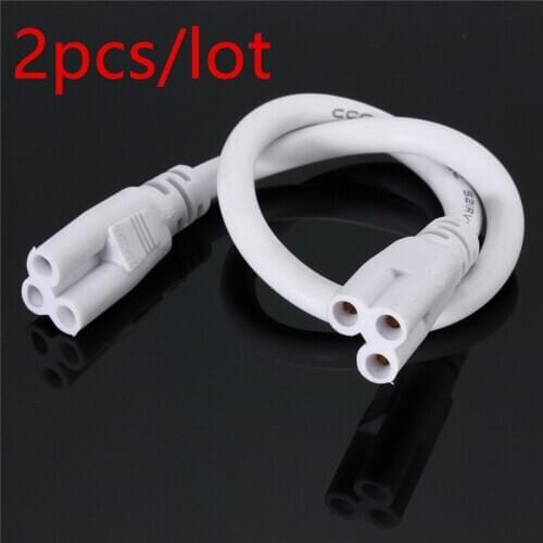2pcs/lot T5 T8 Tube Connector Cable Wire Cord 28cm Double End Cable Wire For Integrated Led Fluorescent Light Lamp 85-265V