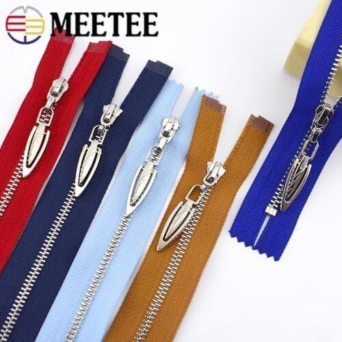 2pcs 20/30cm Close-End 40-70cm Open-End 3# Metal Zipper DIY Silver Tooth Coat Decoration Zip Garment Sewing Material ZA096