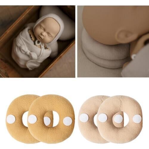 2pc Newborn Photography Props Posing Support Pillow Baby Boy Girl Photo Shoot Studio Round Donut Head Poser Props